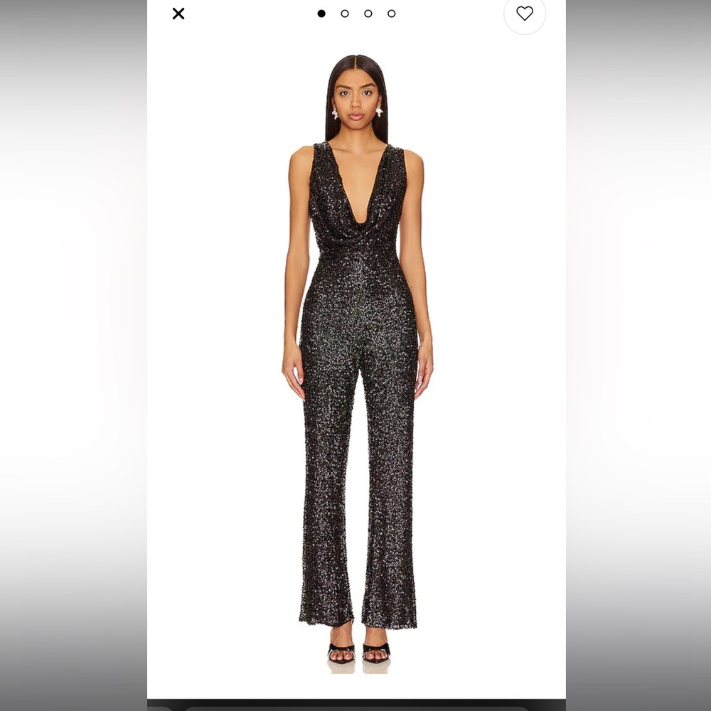 NBD heather jumpsuit in black
